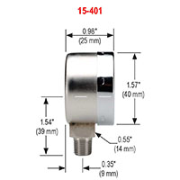 400/500 Series 0 to 100 psi Pressure Range All Stainless Steel Dry and Liquid Filled Pressure Gauge (15-401-100-psi)