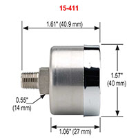 400/500 Series 0 to 100 psi Pressure Range All Stainless Steel Dry and Liquid Filled Pressure Gauge (15-411-100-psi)