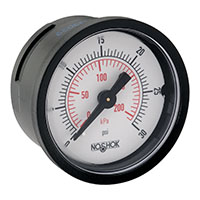 100 Series 0 to 1,000 psi Range Acrylonitrile Butadiene Styrene (ABS) and Steel Case Dry Pressure Gauge (15-110-1000-psi/kPa)