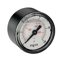 900 Series 0 to 100 psi Pressure Range Acrylonitrile Butadiene Styrene (ABS) and Stainless Steel Liquid Filled Pressure Gauge