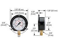 100 Series 0 to 1,000 psi Pressure Range Acrylonitrile Butadiene Styrene (ABS) and Steel Case Dry Pressure Gauge with Rear Flange (25-100-1000-psi/kPa)