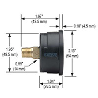 100 Series 0 to 100 psi Pressure Range Acrylonitrile Butadiene Styrene (ABS) and Steel Case Dry Pressure Gauge (20-110-100-psi/bar)