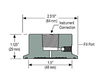 2 in. Sanitary Pipe Sizes Type 12 Sanitary, Clamped-Style, American Society of Mechanical Engineers - Bioprocessing Equipment (ASME-BPE), Non-Replaceable Diaphragm Seal (12-02S-S-16)