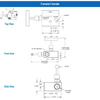 2000 Series 10,000 psi Pressure Rating Static Pressure Block and Bleed 2 Manifold Valve with Hard Seat (2000-FFC)