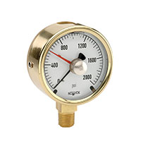 300 Series 2-1/2 in. Gauge Size Brass Case Liquid Filled Pressure Gauge (25-300-15-psi-MIP)