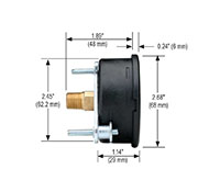 900 Series 0 to 1,000 psi Pressure Range Acrylonitrile Butadiene Styrene (ABS) and Stainless Steel Liquid Filled Pressure Gauge with Panel Mount Clamp - 4