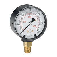 900 Series 0 to 10,000 psi Range Acrylonitrile Butadiene Styrene (ABS) and Stainless Steel Liquid Filled Gauge (25-900-10000-psi/kPa)