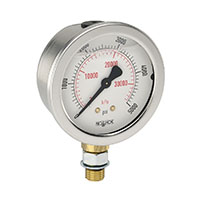 900 Series 0 to 1,000 psi Range Acrylonitrile Butadiene Styrene (ABS) and Stainless Steel Liquid Filled Gauge (25-901-SST-1000-psi/kPa)