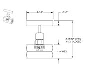 400 Series 1/4 in. Connection Size Standard Needle Valve with Hard Seat (402-FFAC) - 2