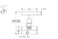 600 Series 1/4 in. Connection Size Block and Bleed Needle Valve with Hard Seat (602-FFC) - 2