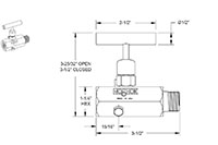 600 Series 1/4 in. Connection Size Block and Bleed Needle Valve with Hard Seat (602-MFC)