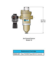 72 Series 20 scfm Air-Guard Bronze Air Control Station Filter with Manual Drain