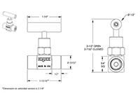 150 Series 1/8 in. Connection Size Mini Needle Valve with Soft Tip (151-FFBs)