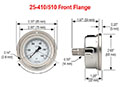 400/500 Series 0 to 10,000 psi Pressure Range All Stainless Steel Dry and Liquid Filled Pressure Gauge with Front Flange - 3