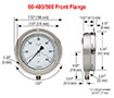 400/500 Series 0 to 10,000 psi Pressure Range All Stainless Steel Dry and Liquid Filled Pressure Gauge with Front Flange (60-400-10000-psi) - 2