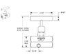 600 Series 1/4 in. Connection Size Block and Bleed Needle Valve with Hard Seat (602-FFC) - 2